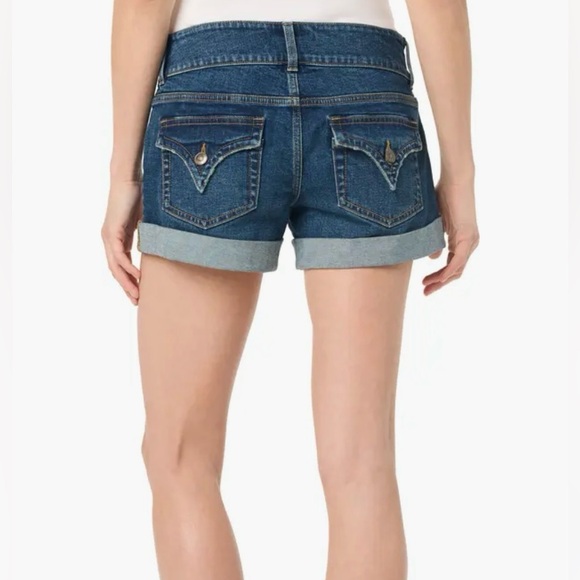 GREAT DEAL! NWT Darling Hudson Ruby Mid Thigh Cuffed Denim Shorts, Black, Sz 30! - Picture 5 of 8